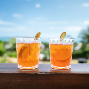 two old fashioned cocktails
